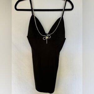 NWT Forever 21 Little Black Dress with Rhinestone Detail and Bow